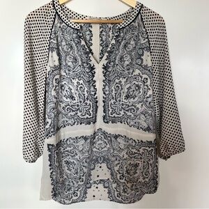Maison Scotch Paisley & Geometric Print Blouse – Pioneer Top Size 3 (S/M)